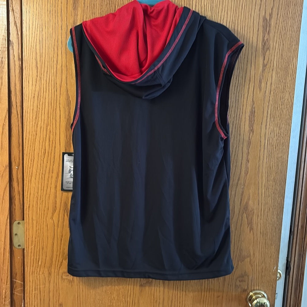 Pitbull Black and Red Sleeveless Hoodie - Picture 6 of 6